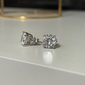 Sterling silver cubic zirconia earrings.